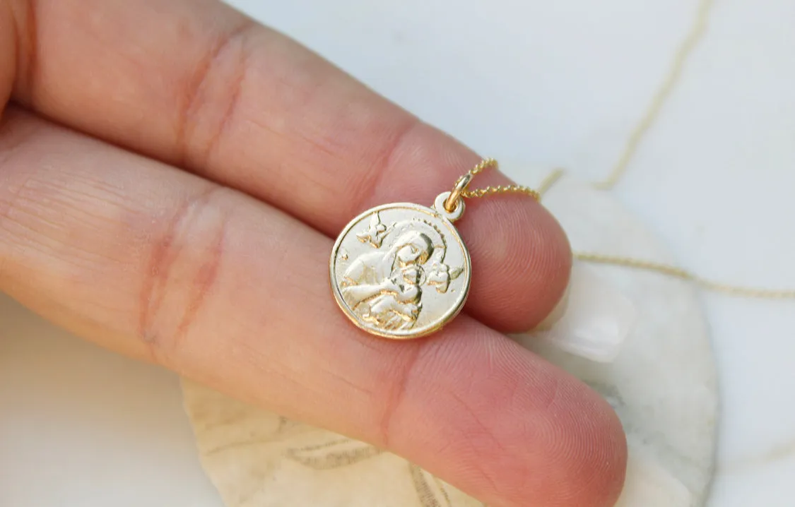 14k Gold Our Lady of Perpetual Help Necklace