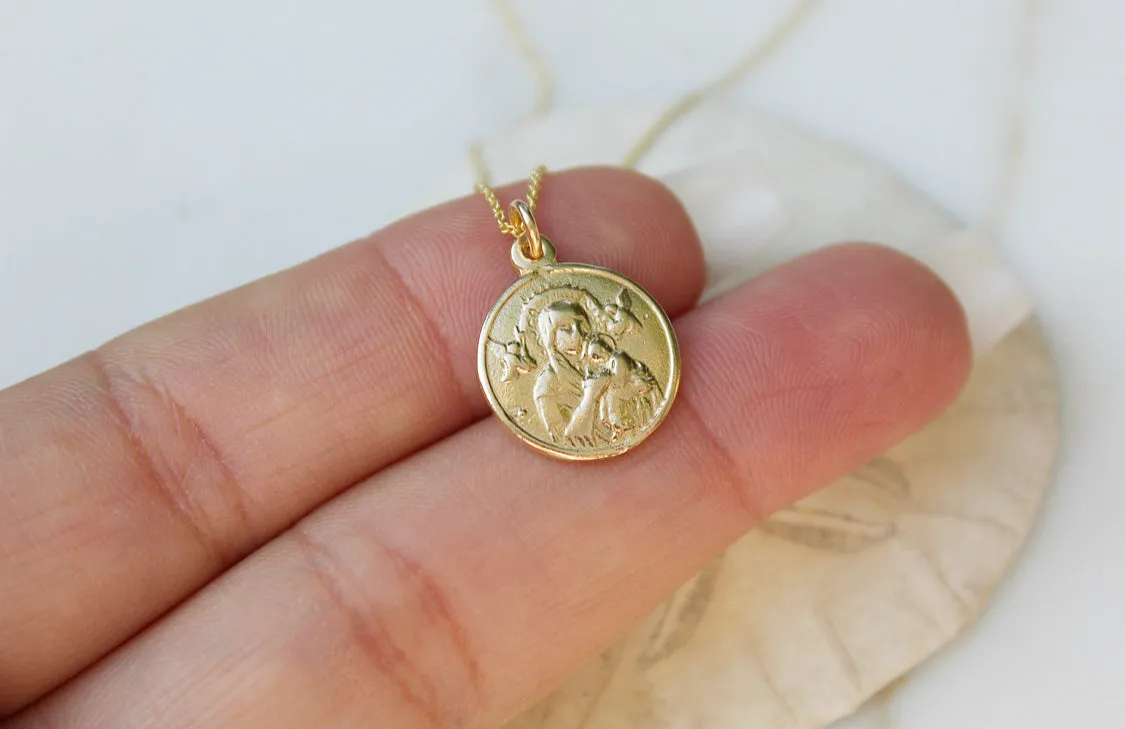 14k Gold Our Lady of Perpetual Help Necklace