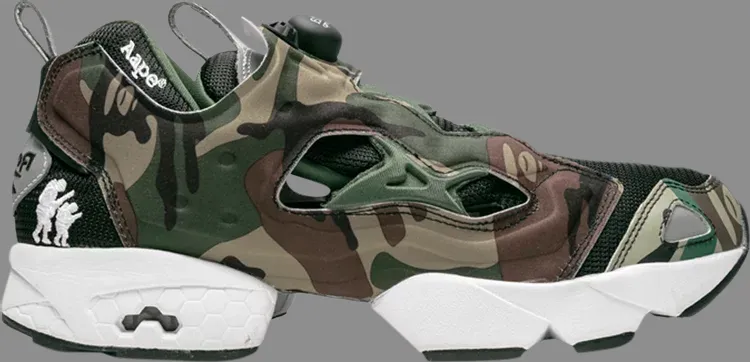 aape x pump fury 'camo black white' Reebok sneakers, green