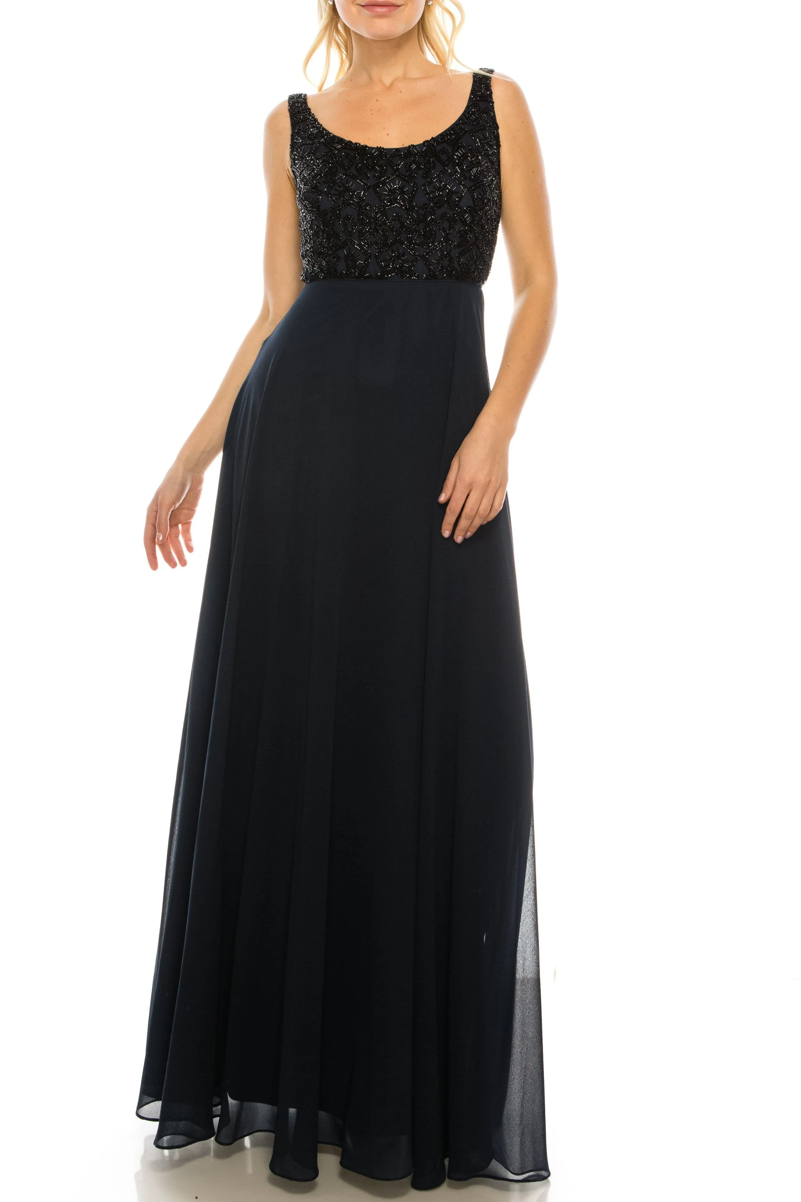 Aidan Mattox Long Formal Beaded Evening Cape Dress