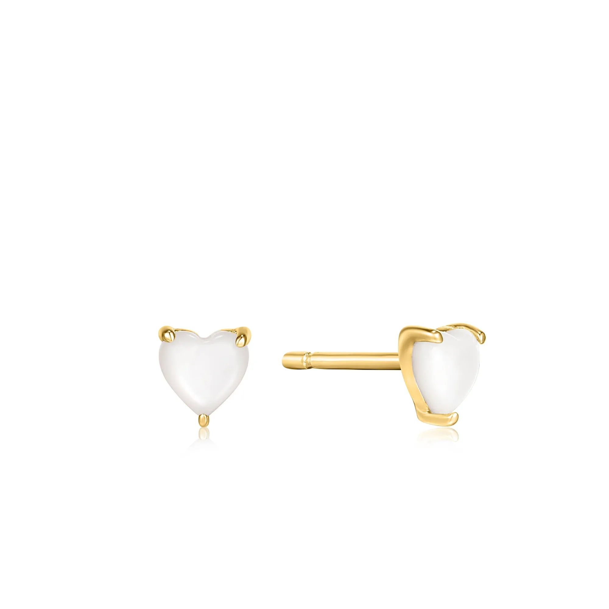 Ania Haie Gold Mother of Pearl Heart Stud Earrings