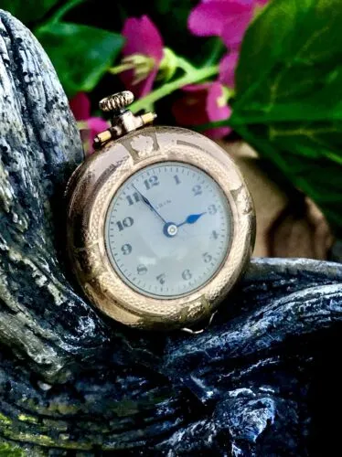 Antique 14k Gold Filled ELGIN Pocket Watch Running