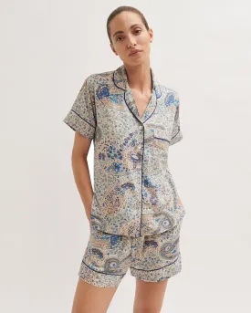 Antique Paisley Pyjama Top | Blue