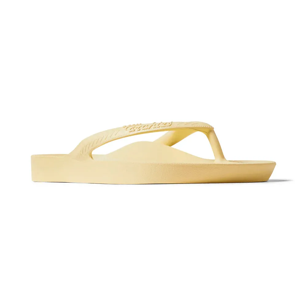 Archies Arch Support Flip Flops in Lemon