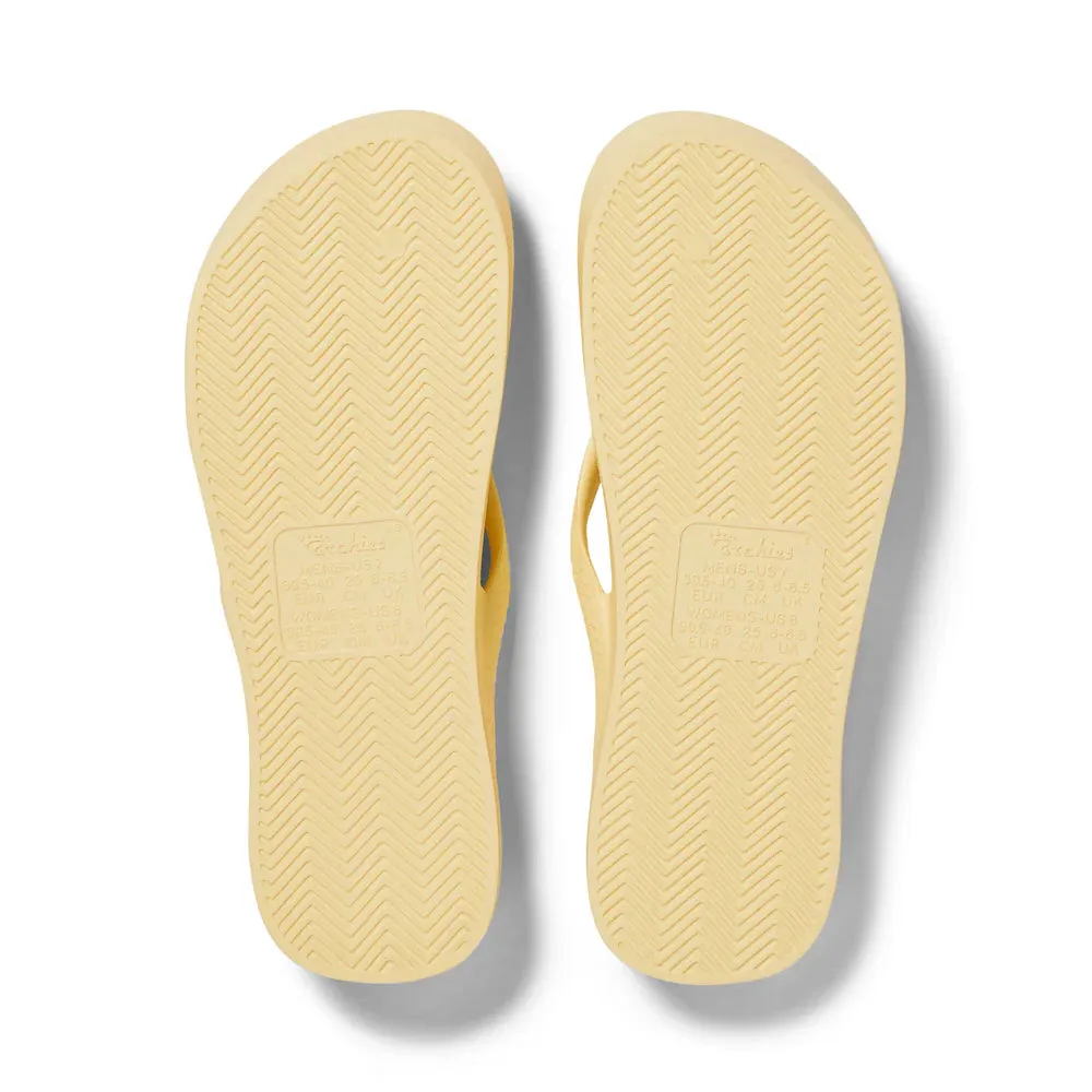 Archies Arch Support Flip Flops in Lemon