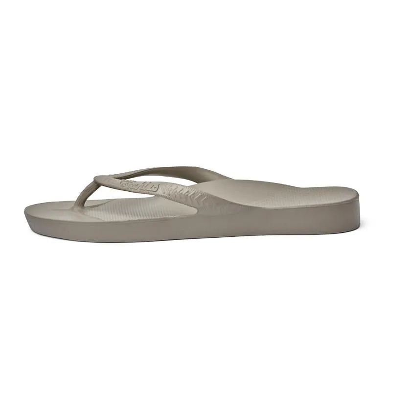 Archies Arch Support Flip Flops in Taupe