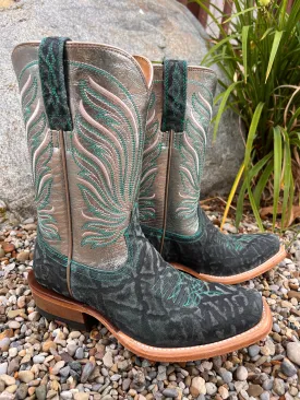 Ariat Women's Futurity Dash Pewter Shine & Mint Elephant Print Western Cowgirl Boots 10053807