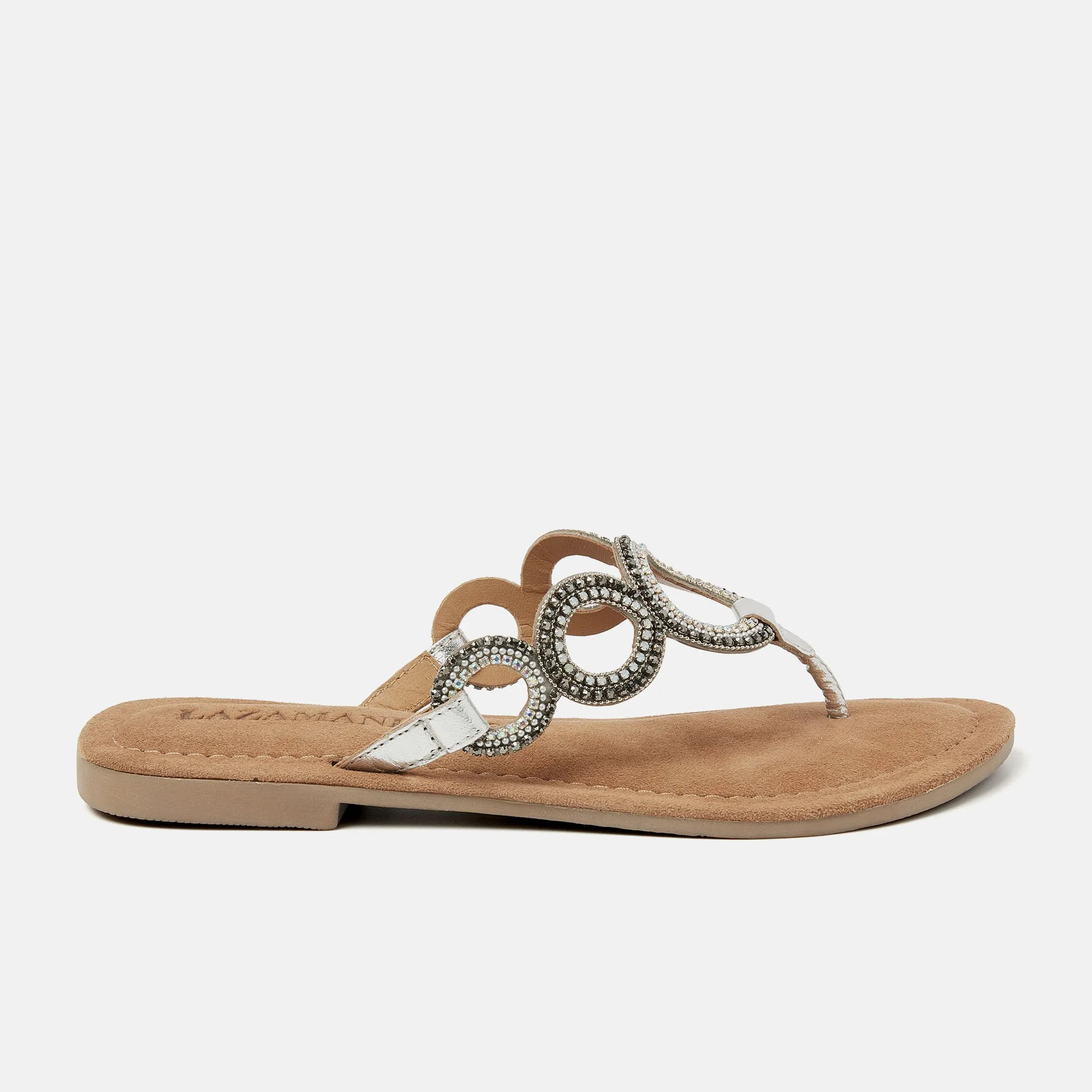 Arielle Leren Dames Slippers Silver