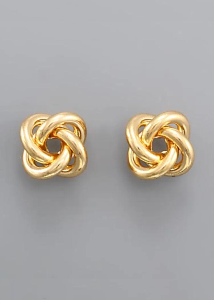 Athena Eternity Knot Earrings- Gold