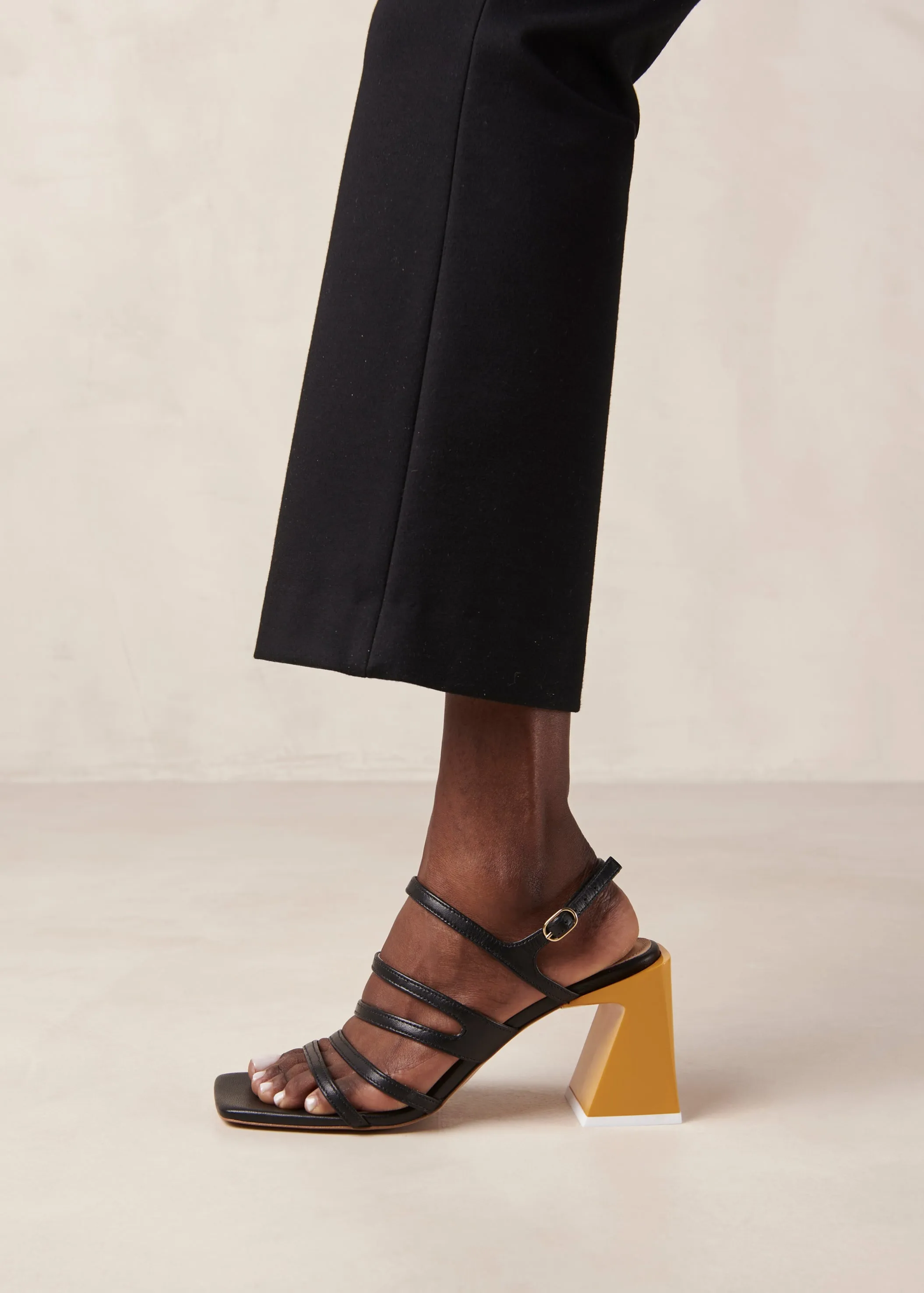 Aubrey Black Leather Sandals