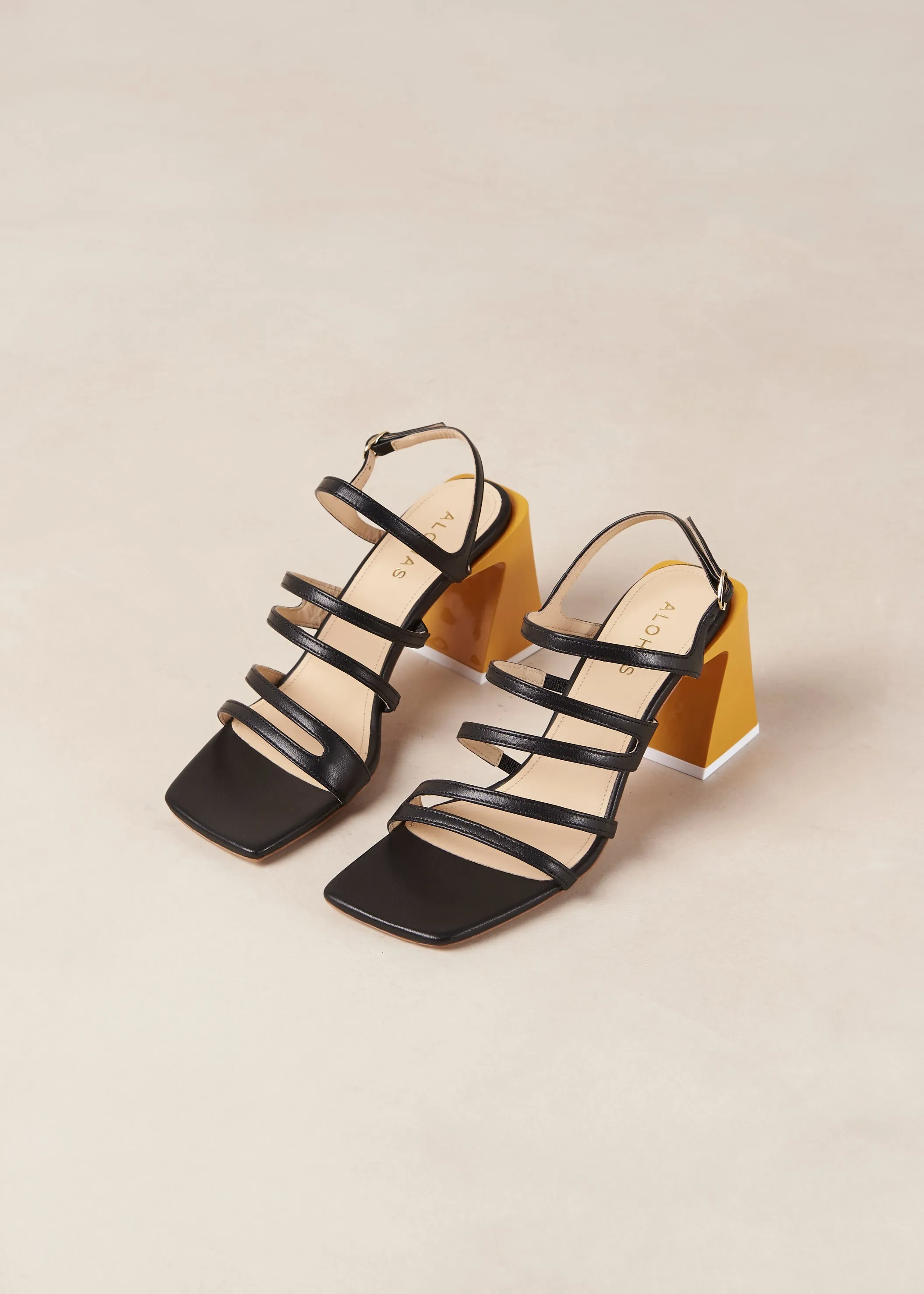 Aubrey Black Leather Sandals