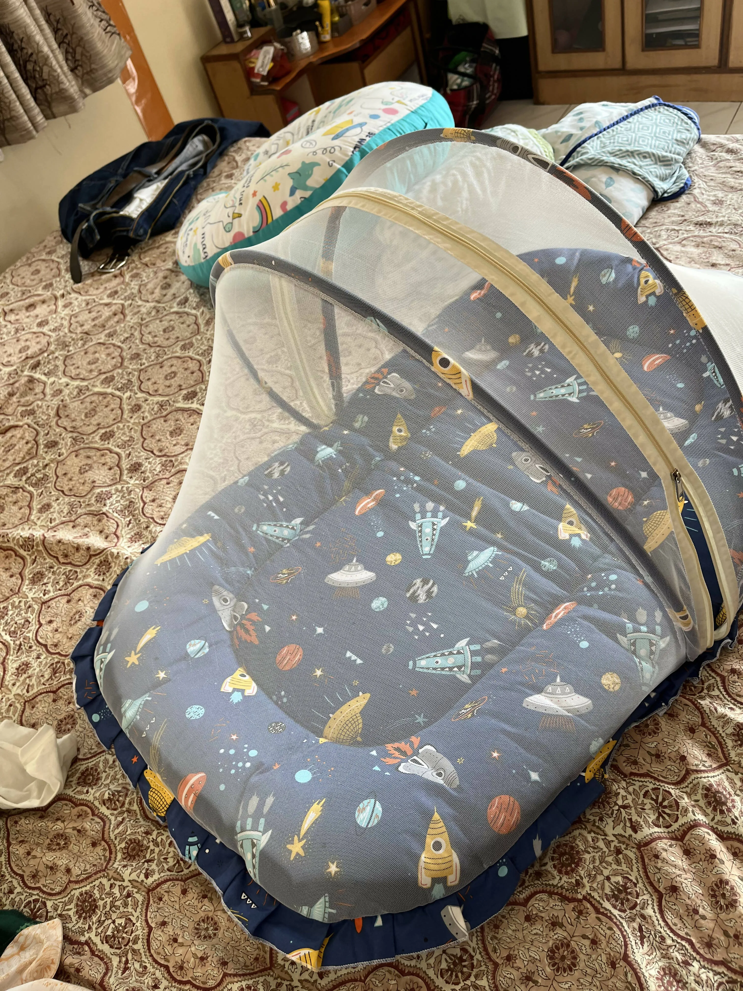 Baby bed with mosquito net