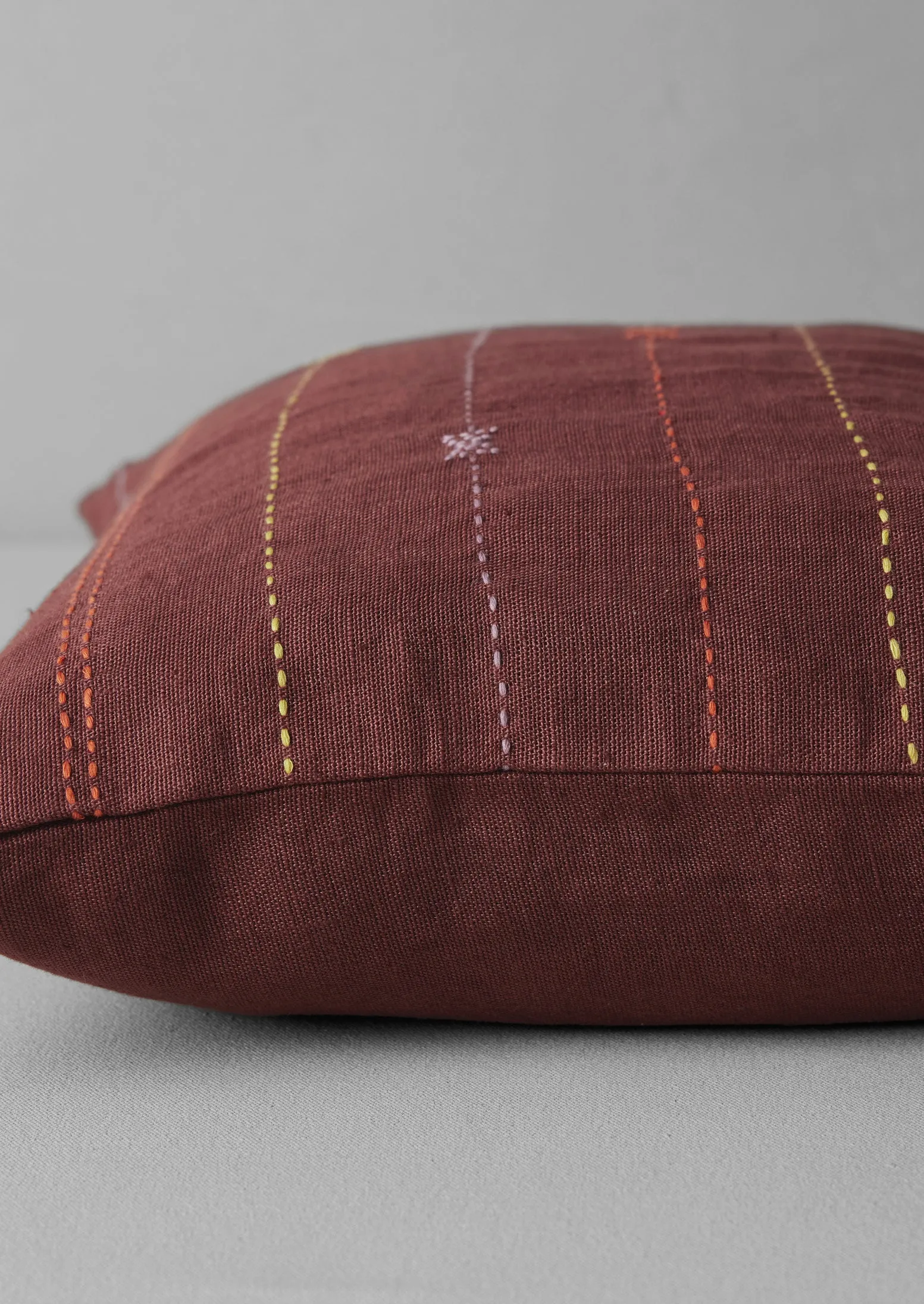 Conker Hand Embroidered Cushion Cover - Basri Collection