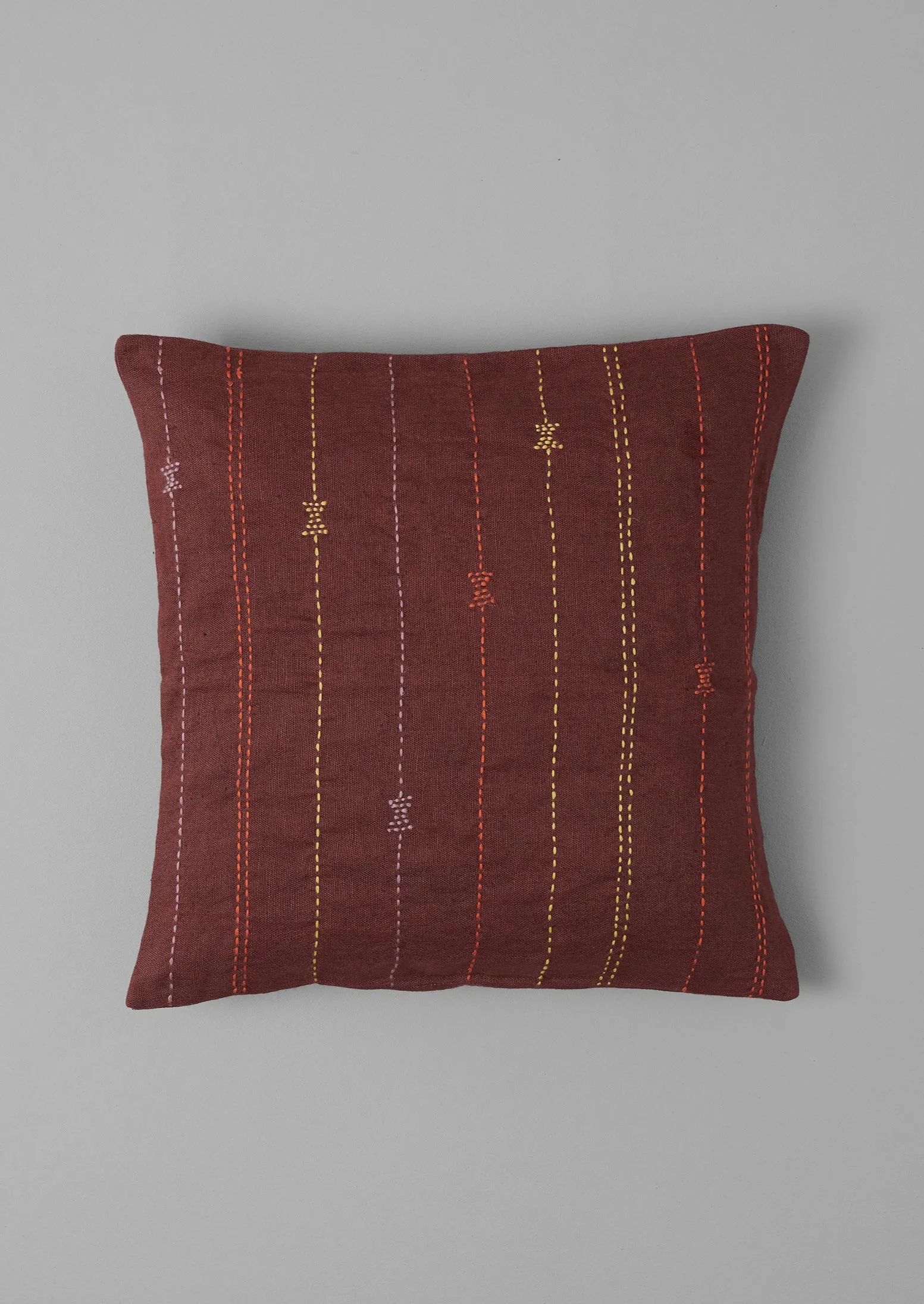 Conker Hand Embroidered Cushion Cover - Basri Collection