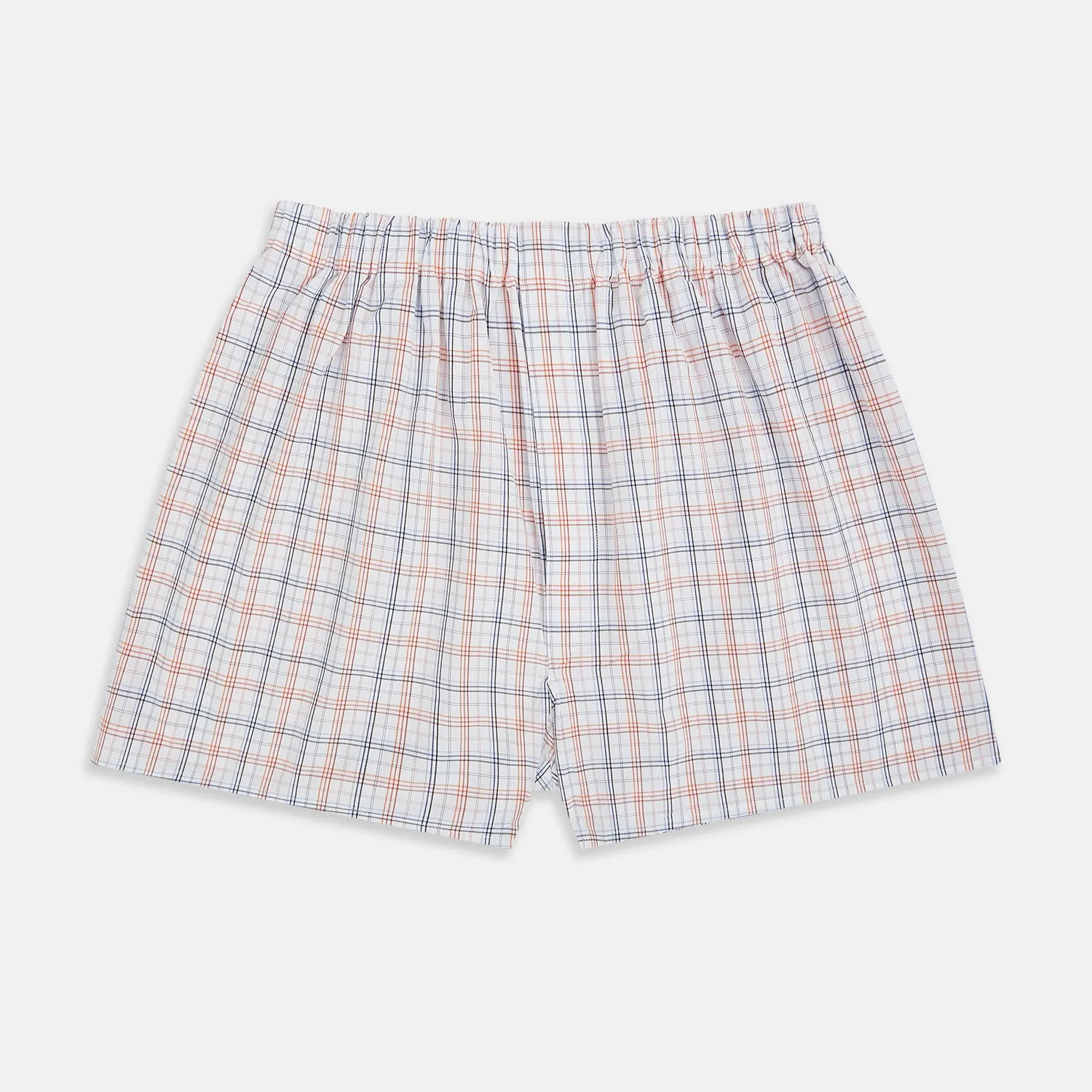 Blue and Orange Multi Graph Check Godfrey Boxer Shorts