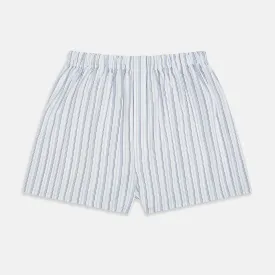 Blue Fine Track Stripe Godfrey Boxer Shorts