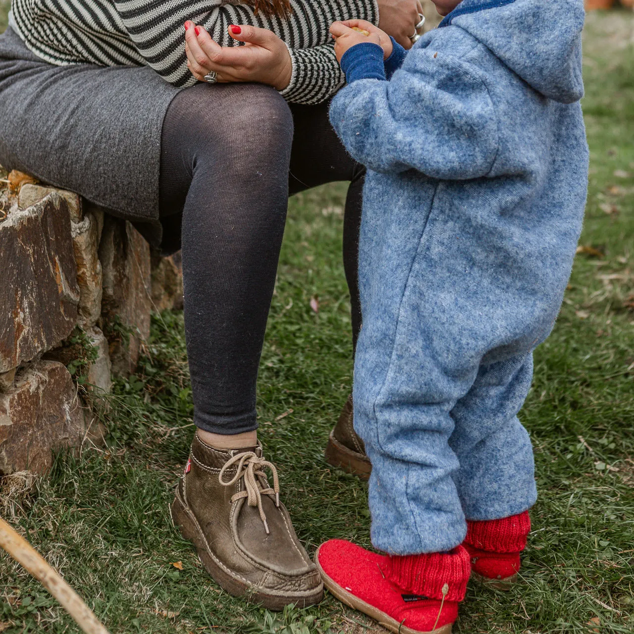 Boiled Wool Slipper Boots - Toni - Rubin (Kids 23-35)