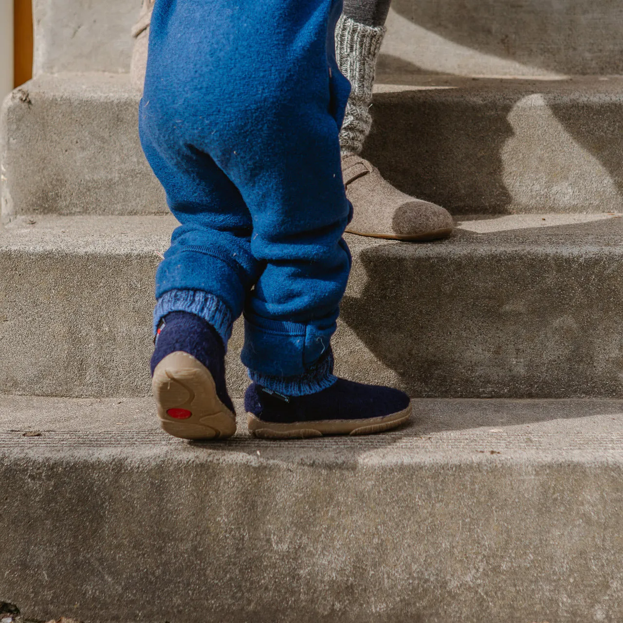 Boiled Wool Slipper Boots - Yuki - Taupe (Kids 23-35)