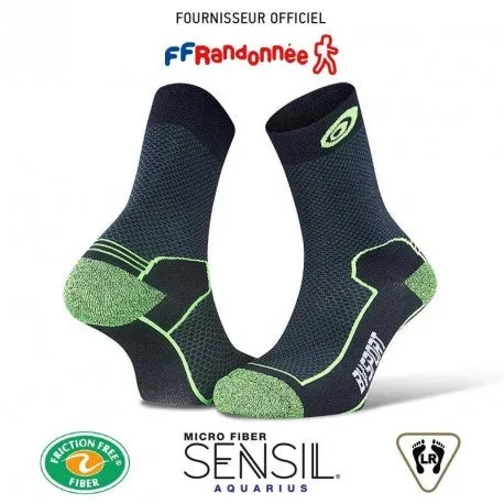 BV SPORT SOCQUETTE DOUBLE POLYAMMIDE EVO NOIR / VERT CALZINO