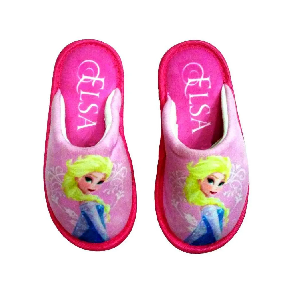 C1309 Disney Elisa Fluffy Girls Pink Slippers