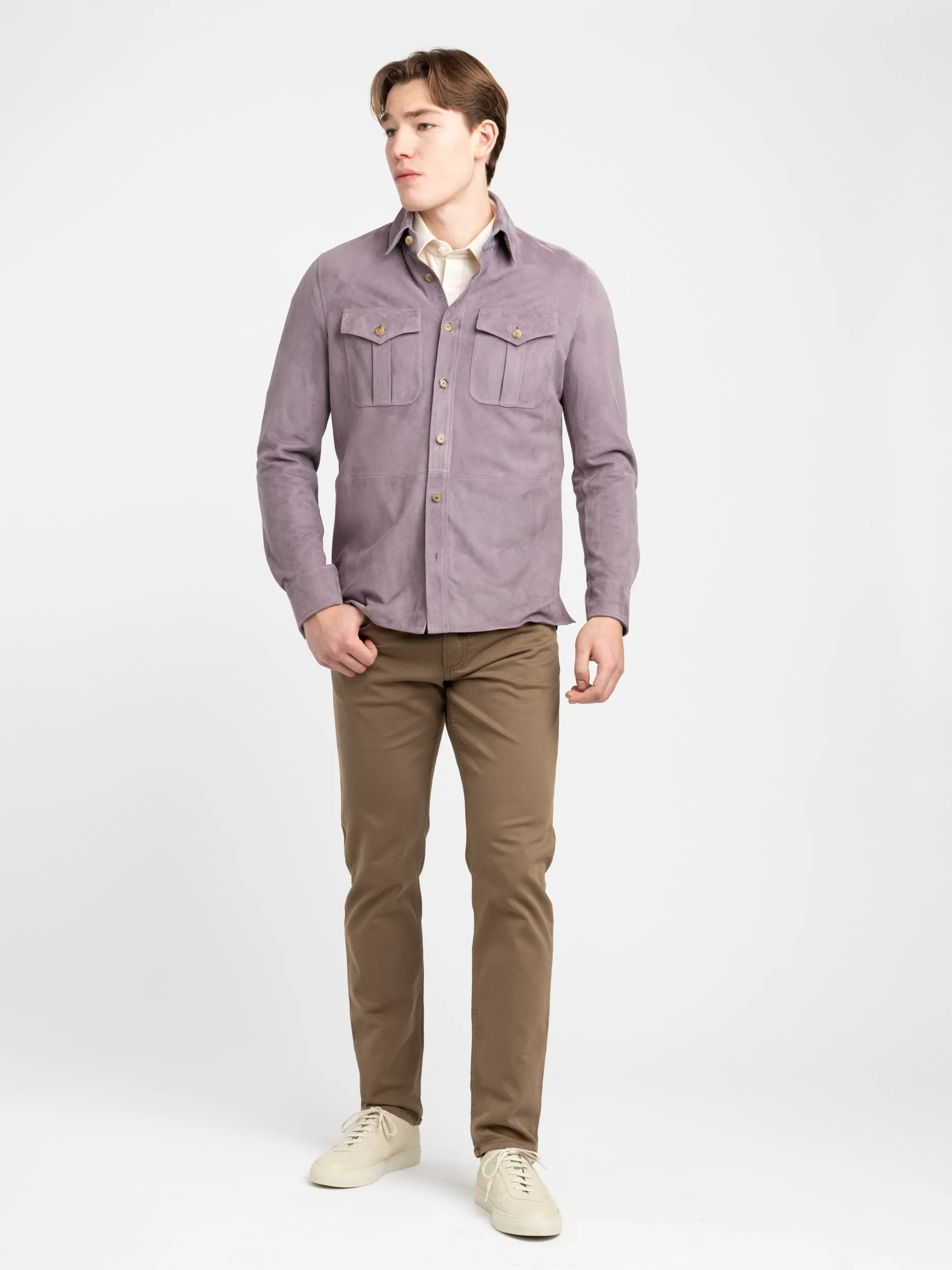 Cream Herringbone Flannel Shirt