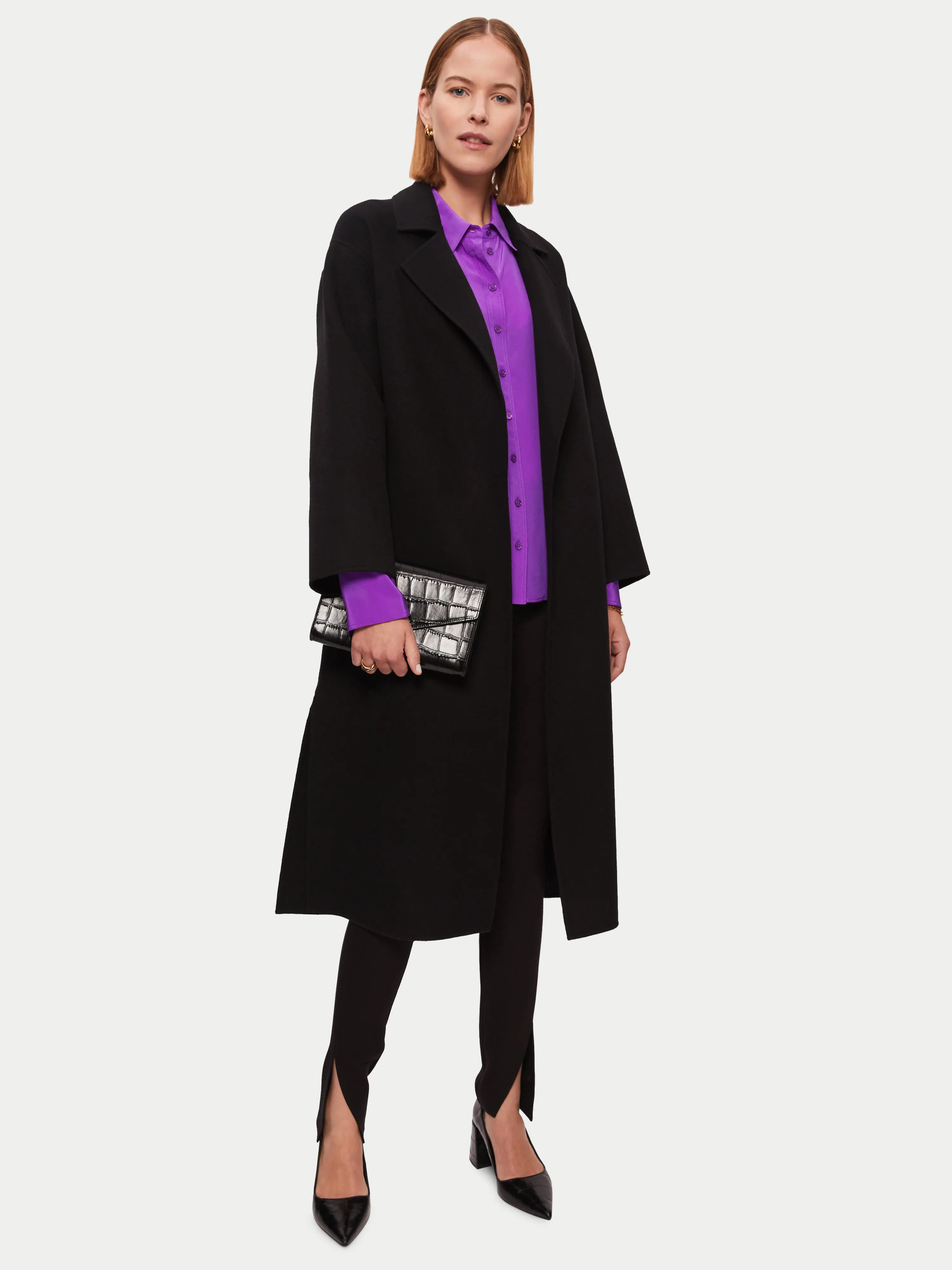 Deep Cuff Silk Long Sleeve Shirt | Purple