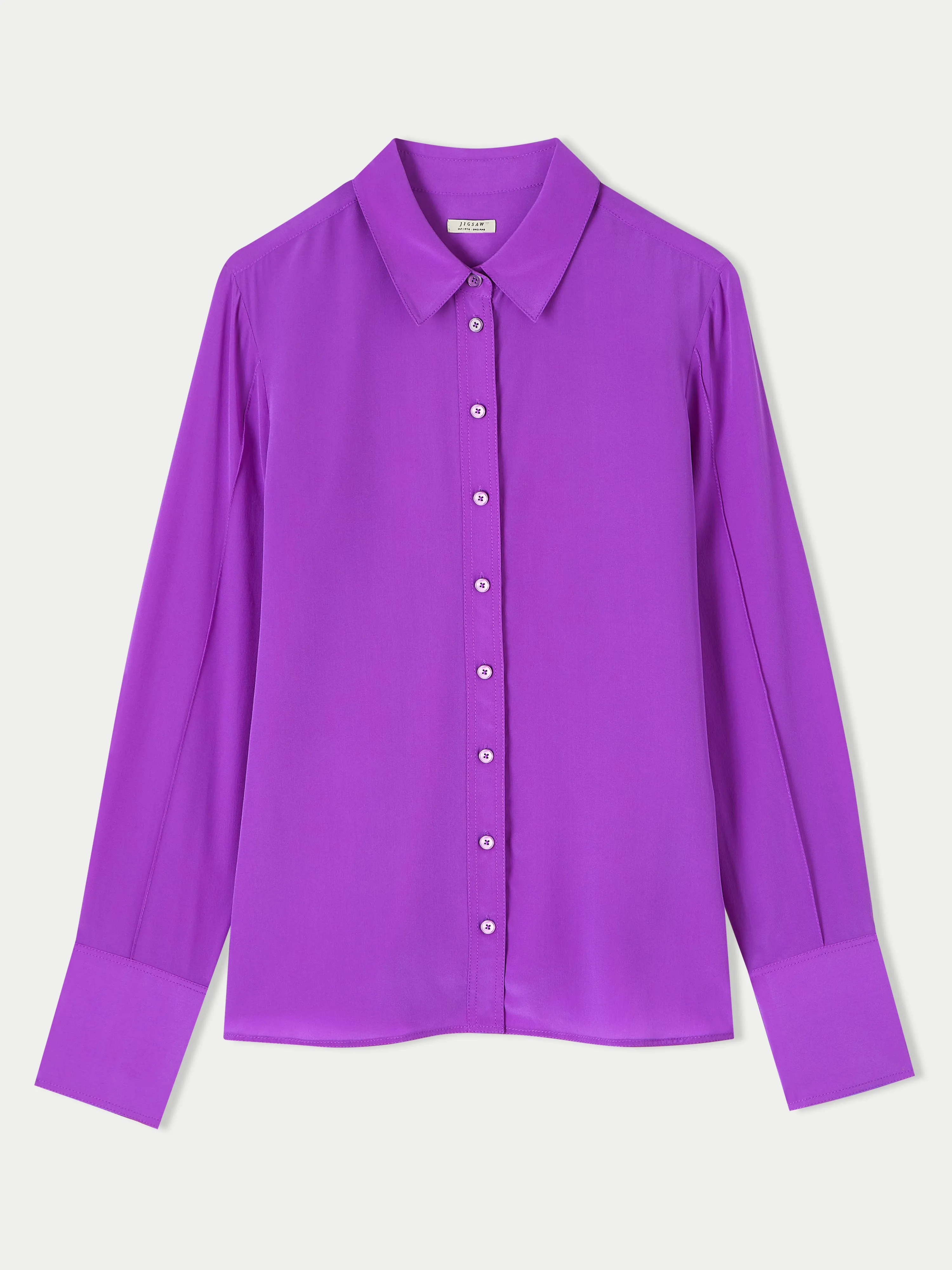 Deep Cuff Silk Long Sleeve Shirt | Purple