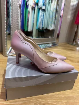 Emis Pink Low Heel Two Tone Court Shoe