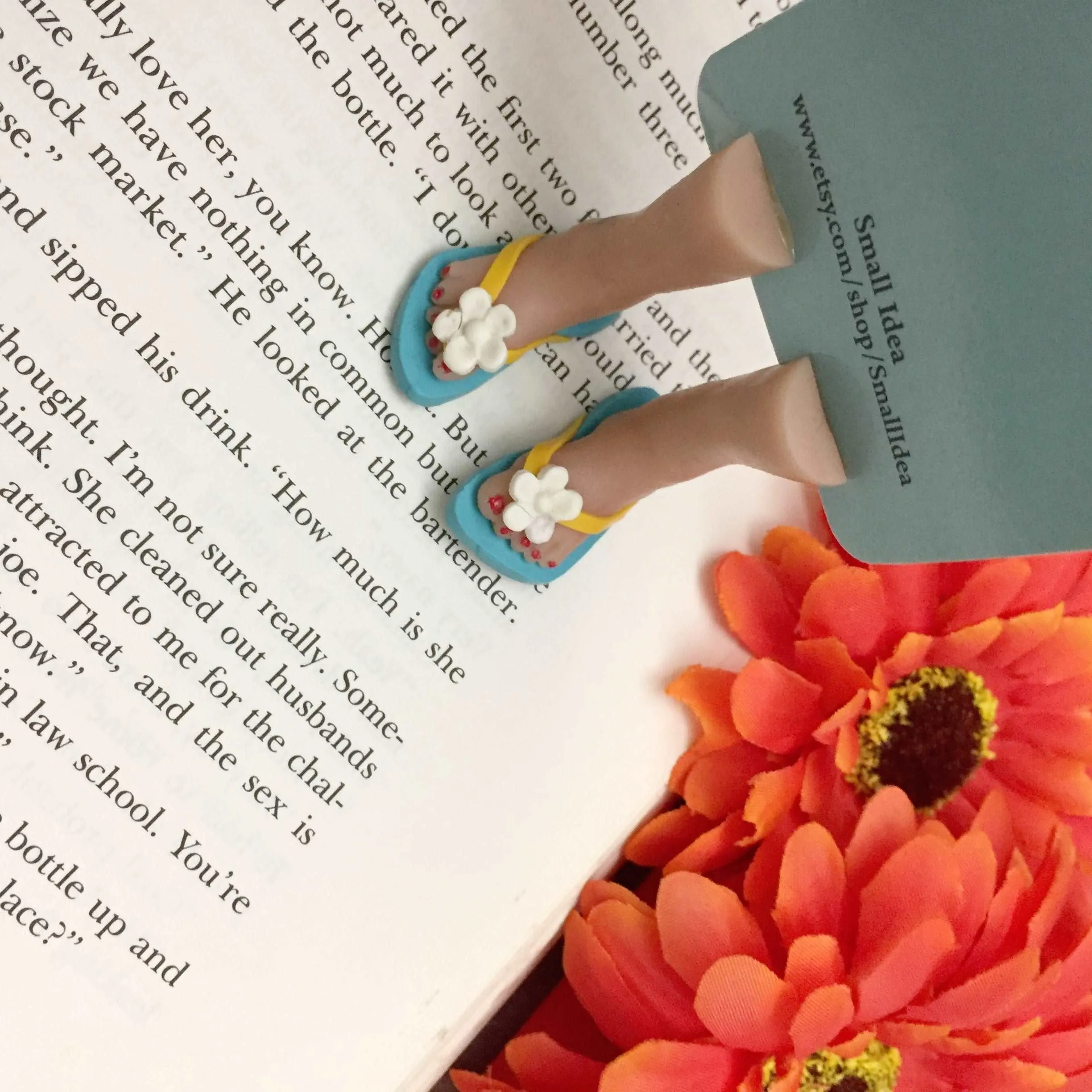 Flip Flop Lovers Handmade Miniature Leggy Bookmark