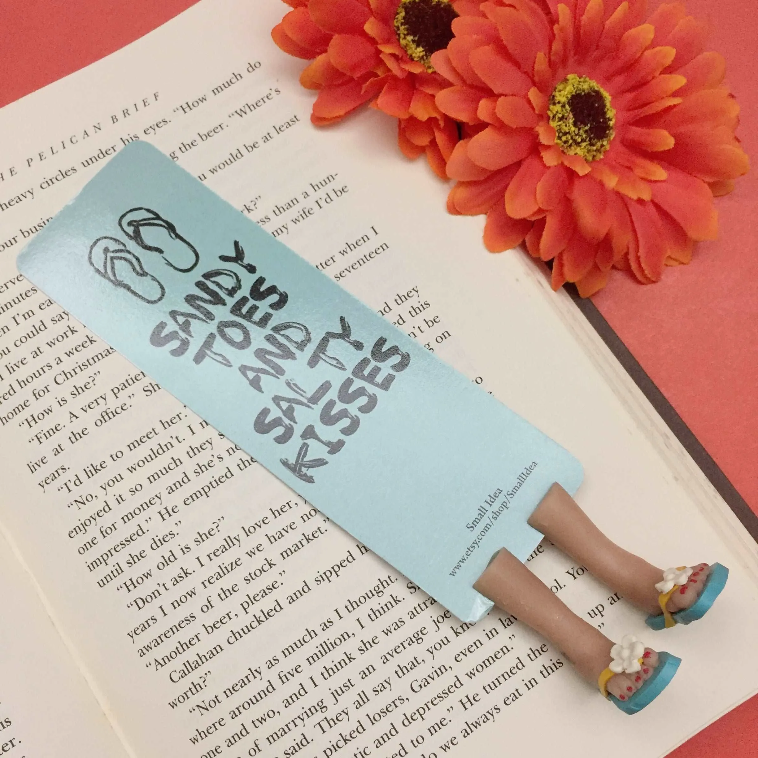 Flip Flop Lovers Handmade Miniature Leggy Bookmark