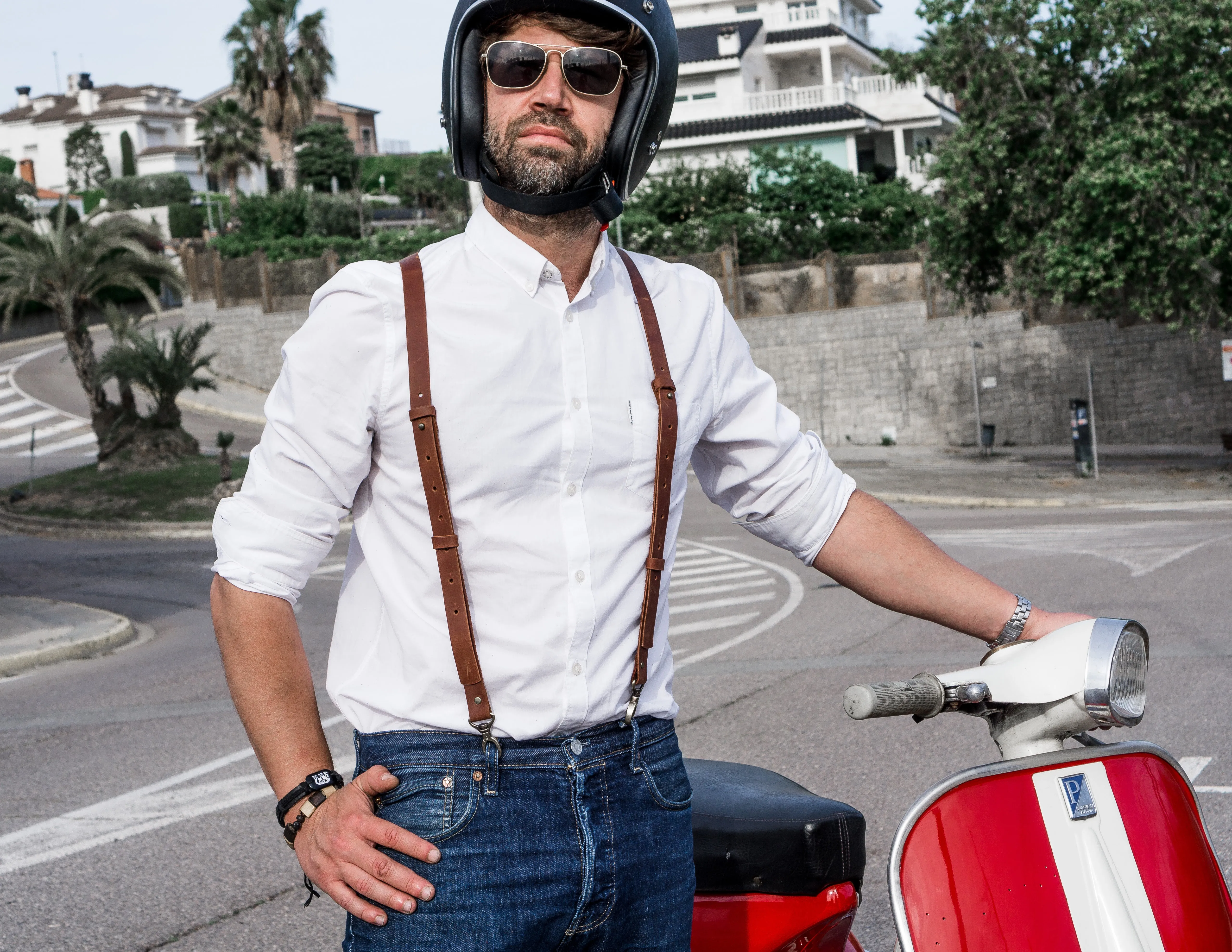 Gentleman Leather Suspenders | Groomsmen Gift