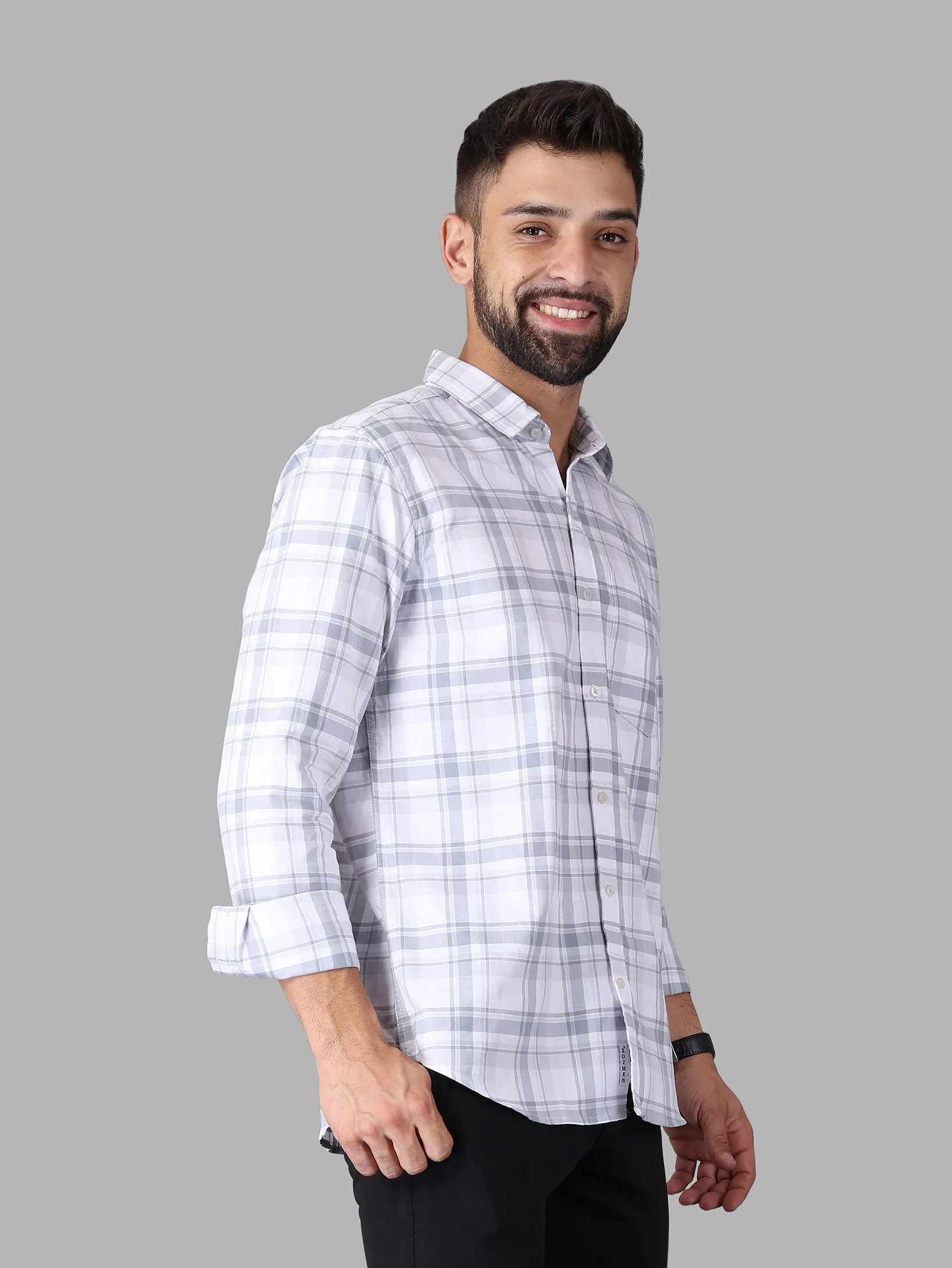 Grey with Shades Madras Check Cotton Shirt