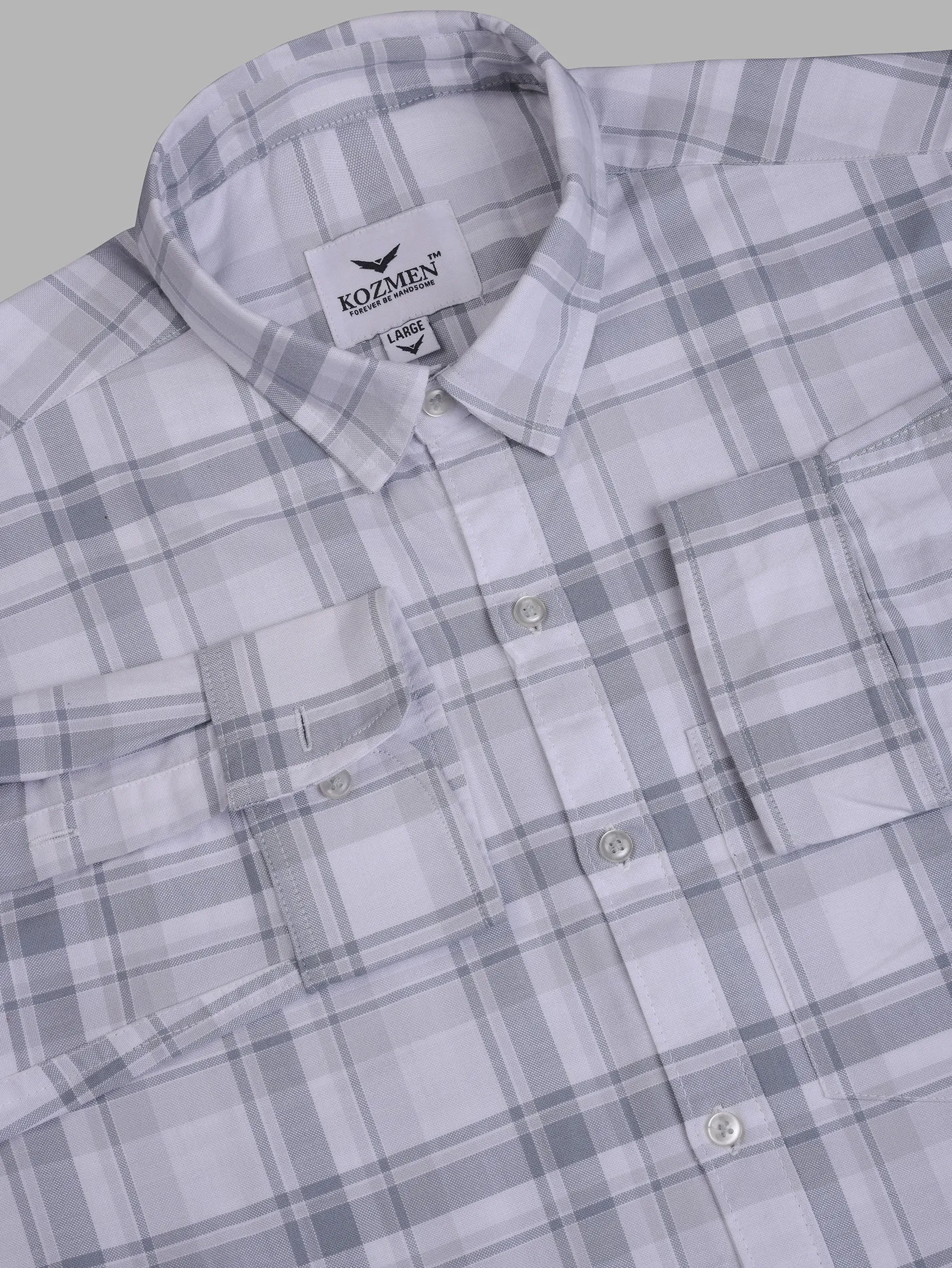 Grey with Shades Madras Check Cotton Shirt