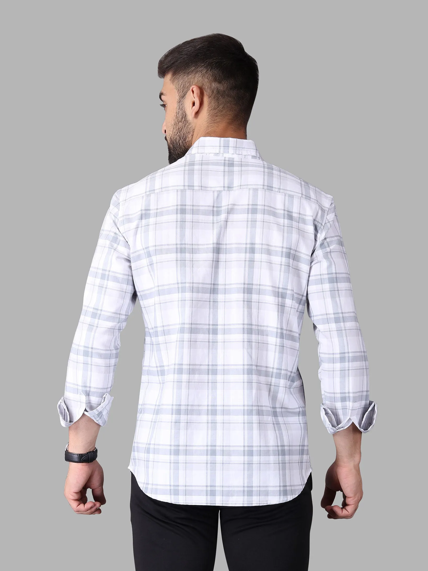 Grey with Shades Madras Check Cotton Shirt