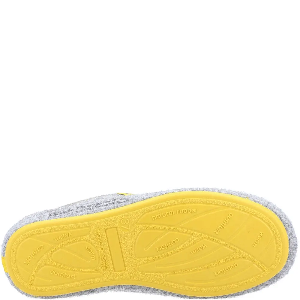 Grey/Yellow Recycled Good Slippers