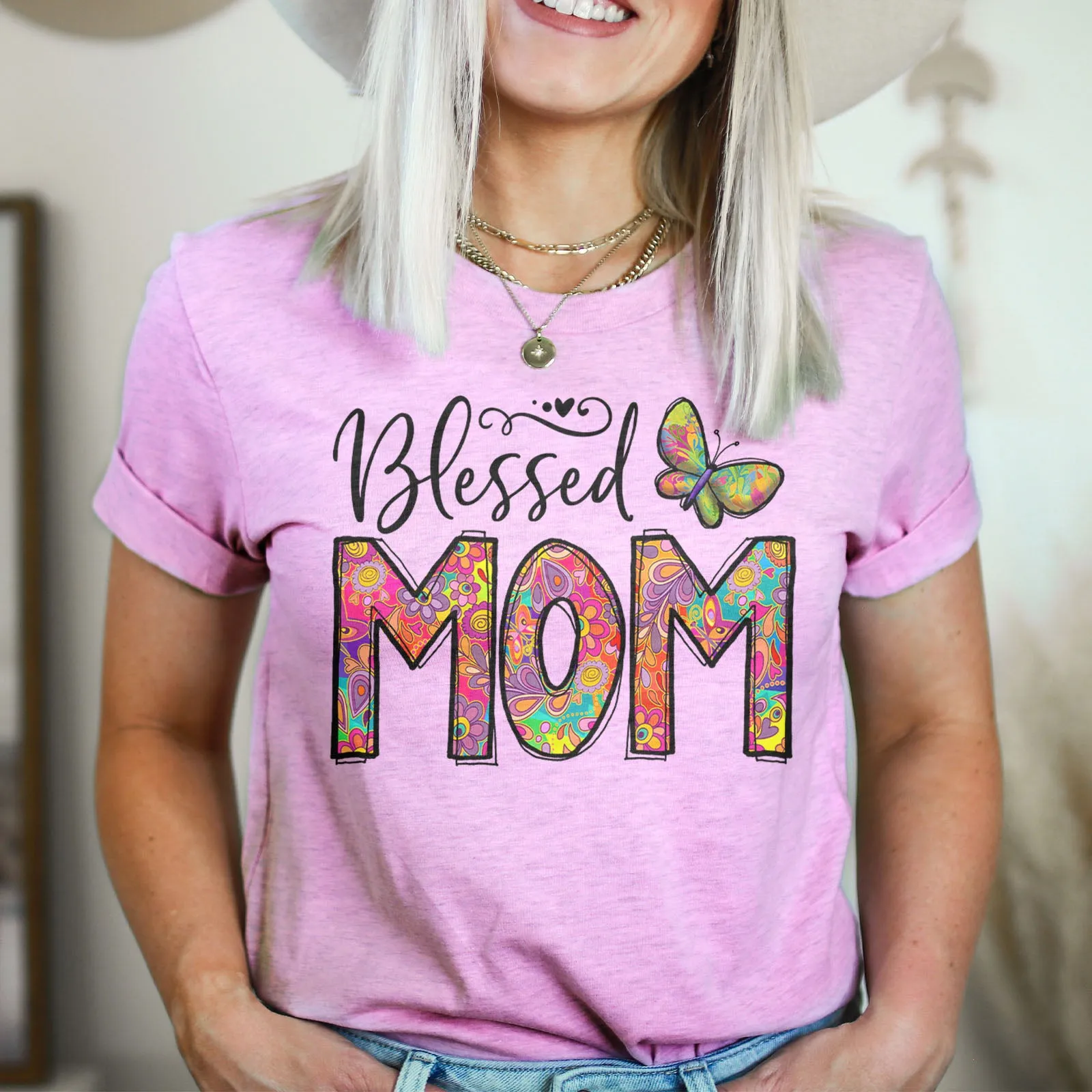 Groovy Blessed Mom Tee