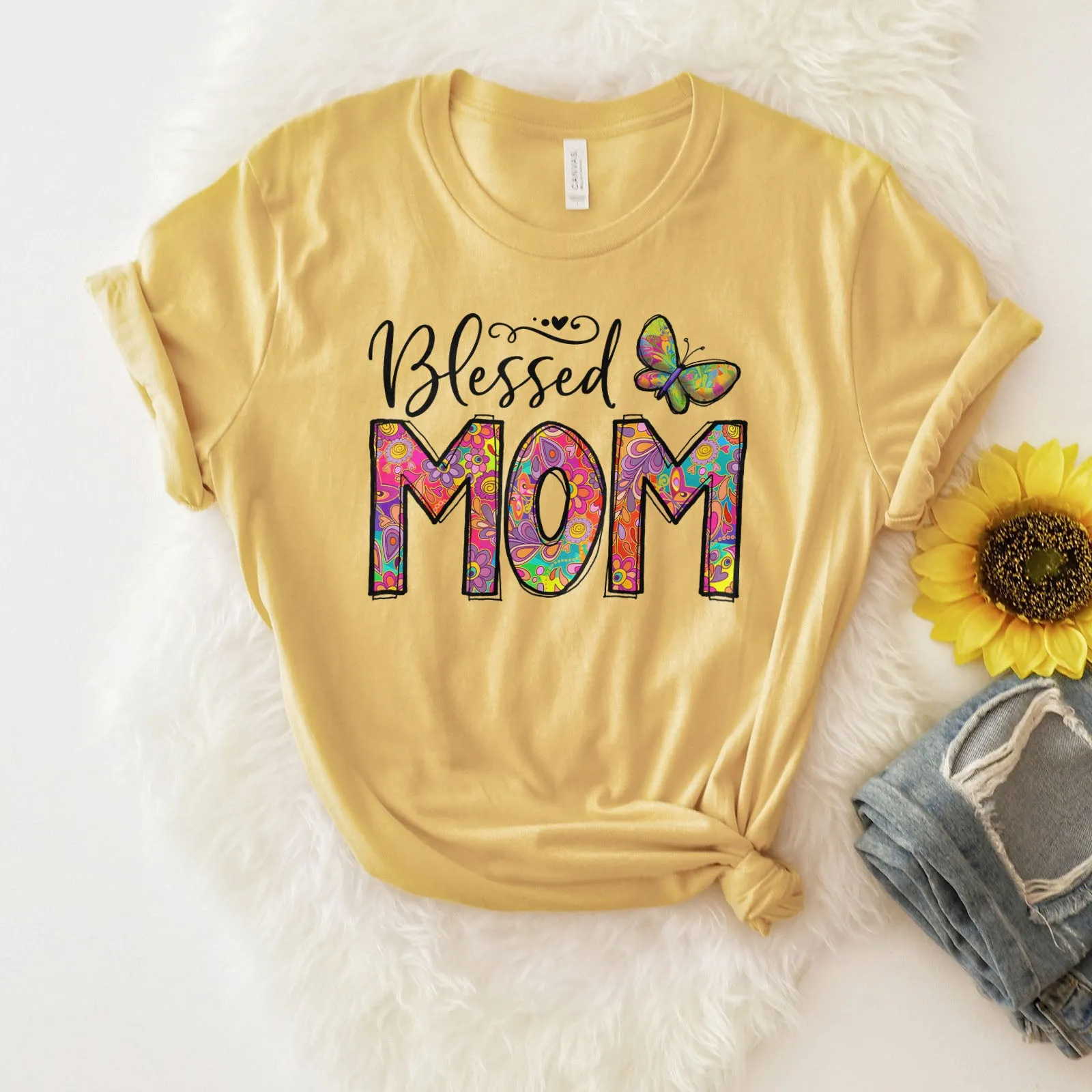 Groovy Blessed Mom Tee