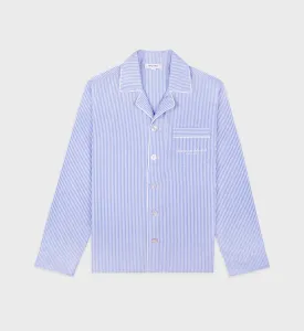 Hotel du Cap Cursive Pyjama Top - Blue Striped