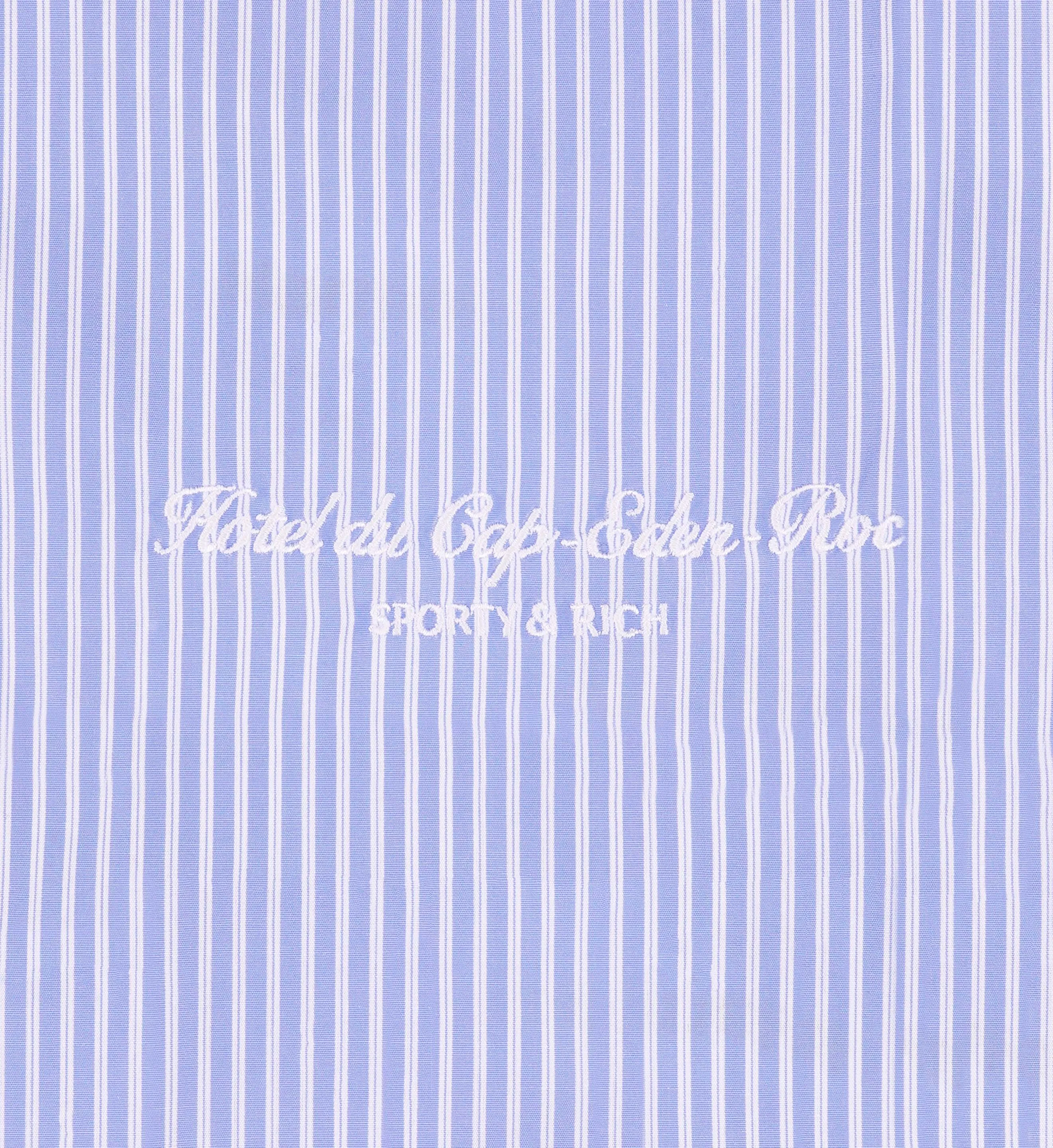 Hotel du Cap Cursive Pyjama Top - Blue Striped