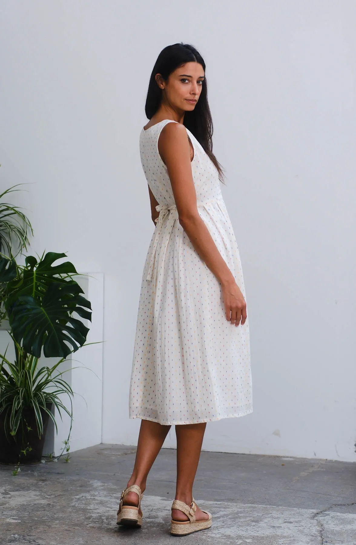 Jodie Dress in Dotty Dobby Print