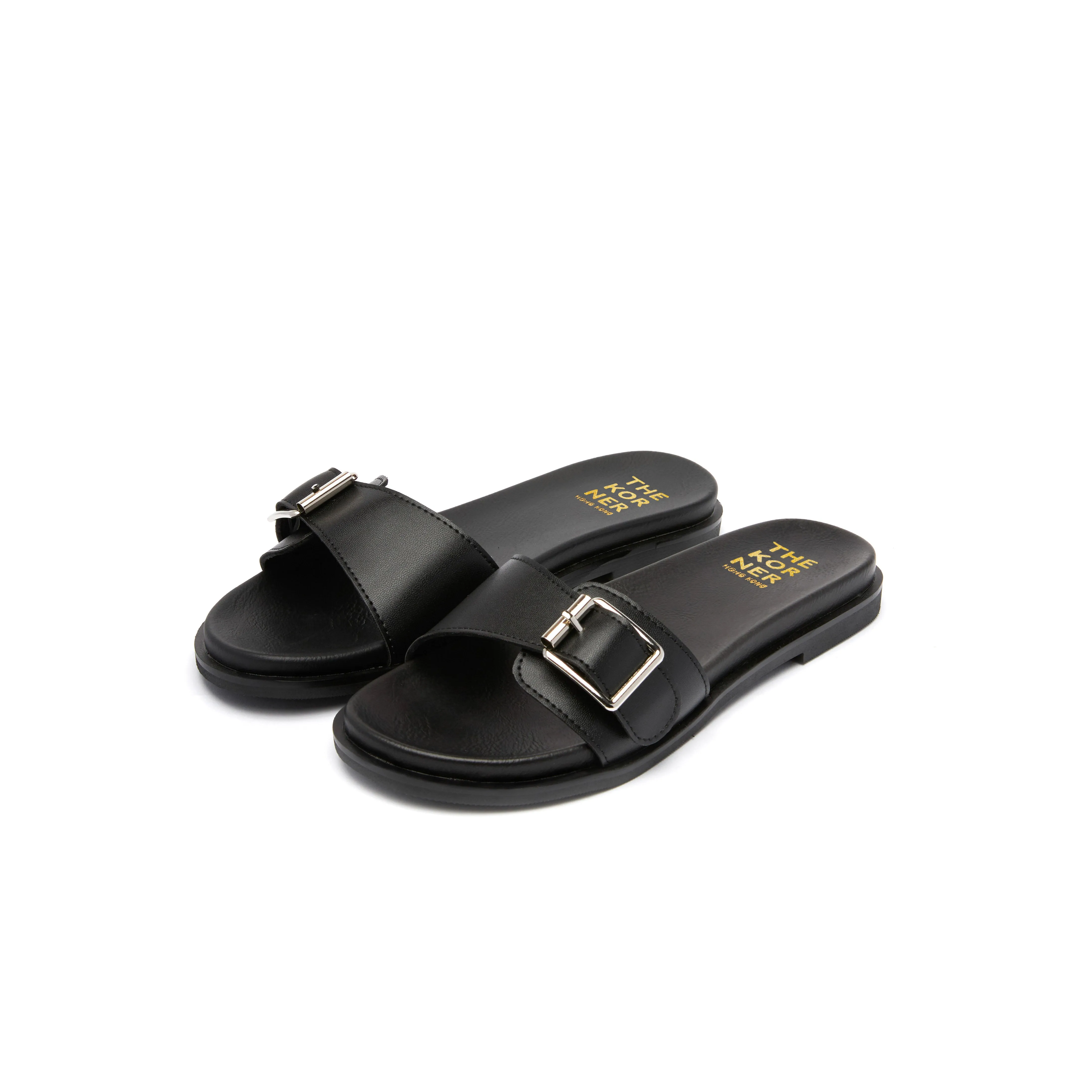 Kiwi Buckle Slippers - Black ( BLK )