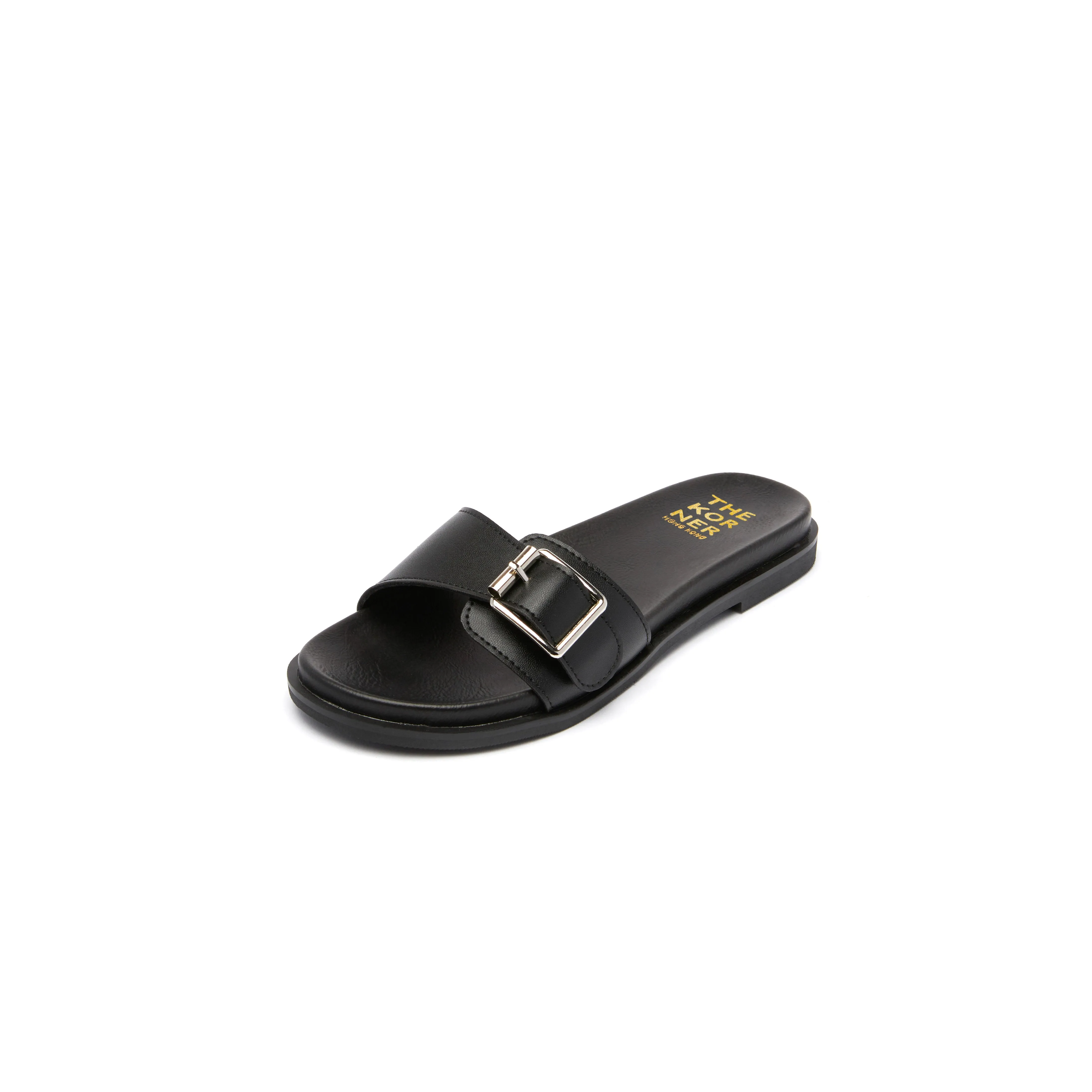 Kiwi Buckle Slippers - Black ( BLK )