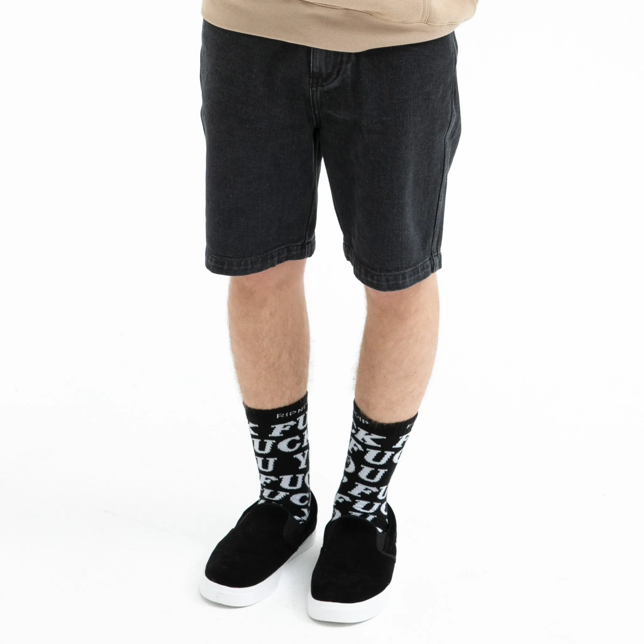 La Brea Denim Shorts (Black Medium Wash)