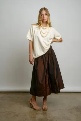 LE SKIRT | brown taffeta