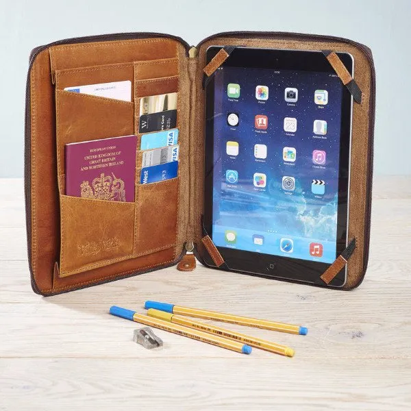 Leather iPad Case Organiser