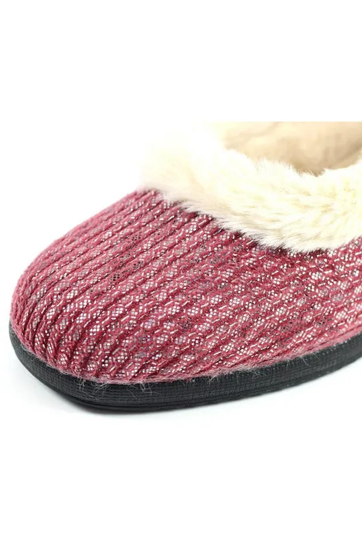 Lunar Ladies Slippers Marlene KLA 172 burgundy