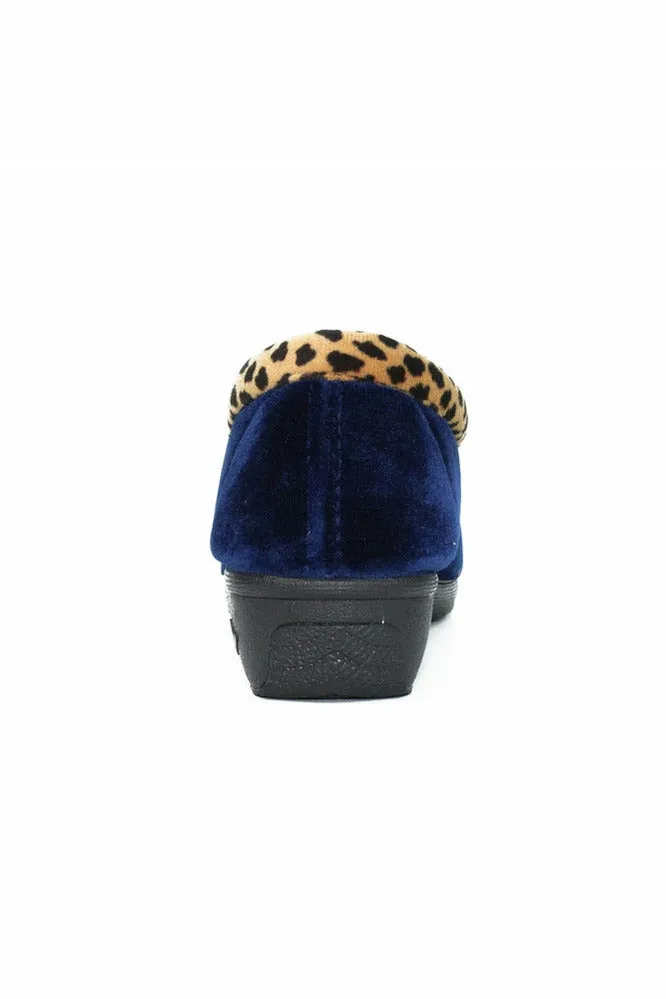 Lunar Paloma Navy Ocelot Trim Slipper KLA005