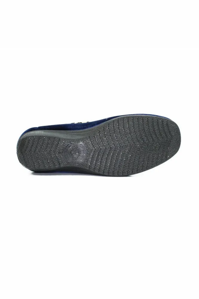 Lunar Paloma Navy Ocelot Trim Slipper KLA005