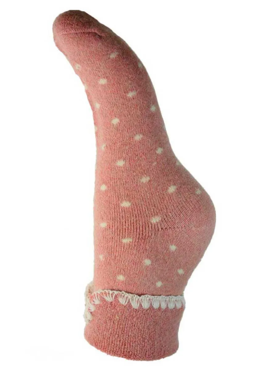 Luxurious Cuff House Socks in Tiny Dots