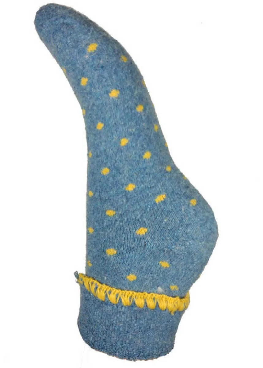 Luxurious Cuff House Socks in Tiny Dots